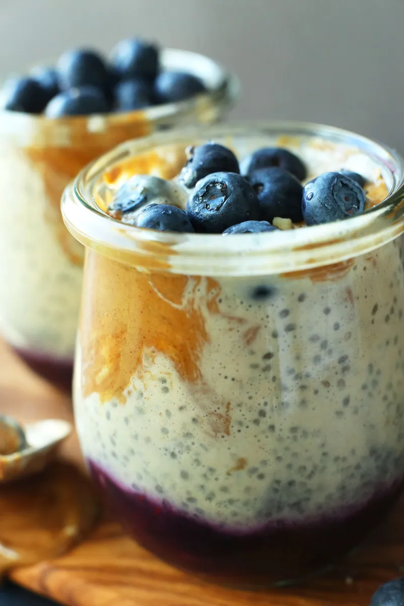 Peanut Butter Jelly Chia Pudding