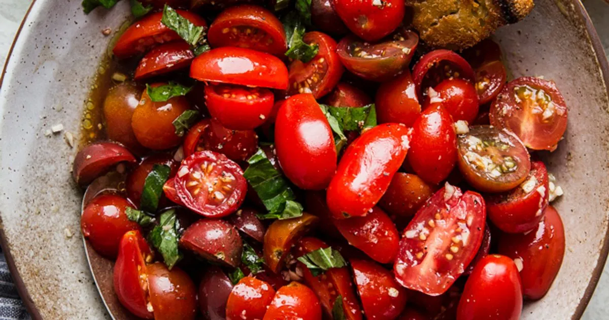 Cherry Tomato Salad with fresh herbs (cilantro