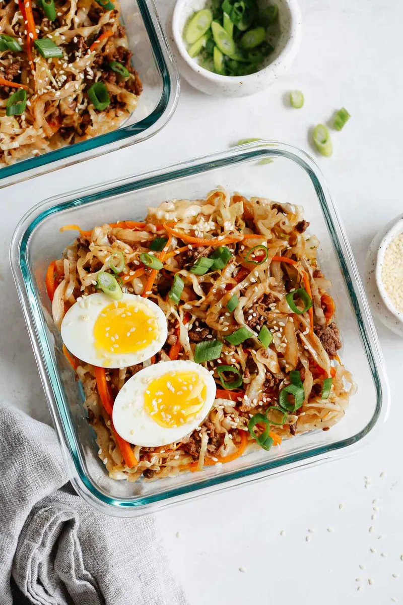 Beef Cabbage Egg Roll Bowl