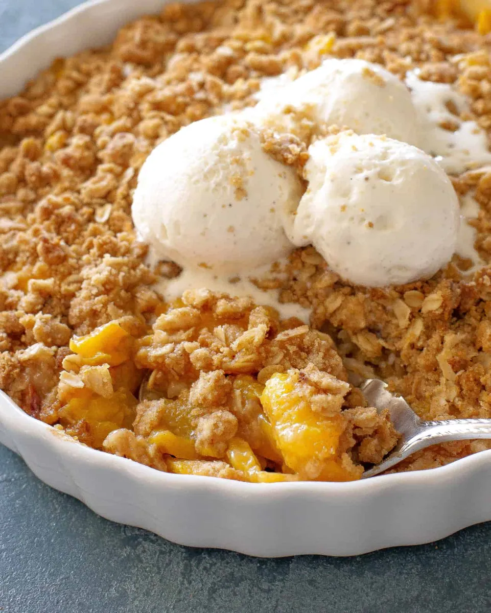 Peach Crisp with butter