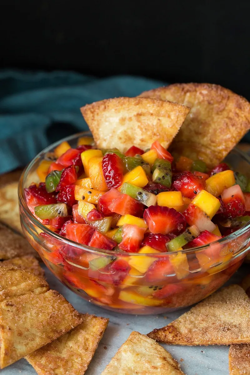 Fruit Salsa and Cinnamon Chips