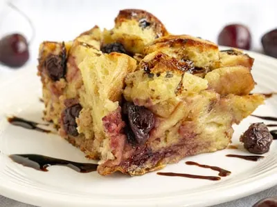 Overnight Cherry Bread Pudding