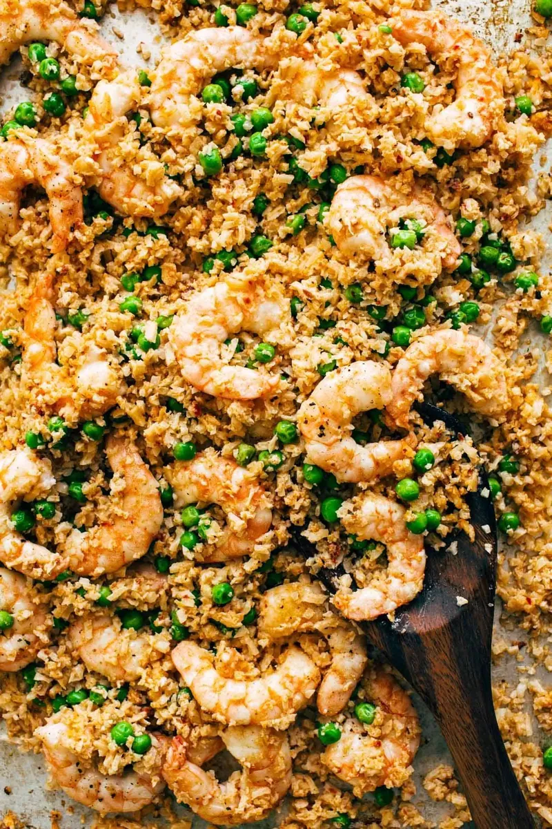 Sheet Pan Shrimp Cauliflower Rice