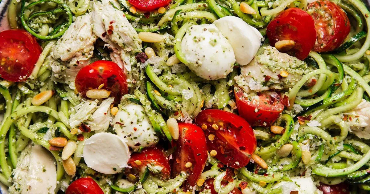 Chicken Pesto Zoodle Salad