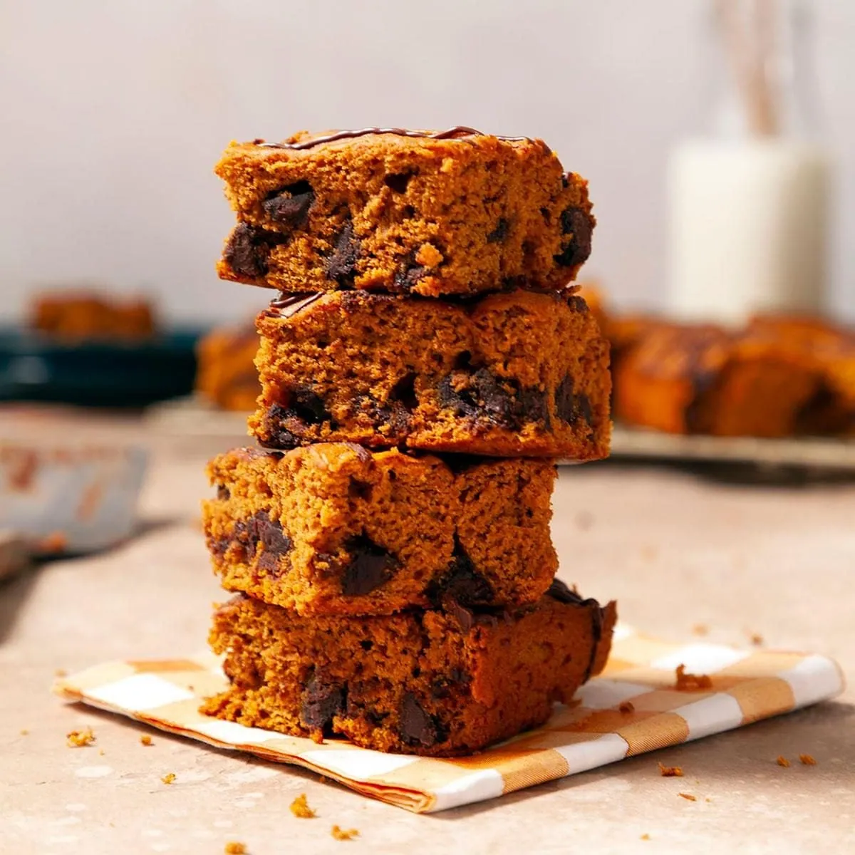 Pumpkin Chocolate Chip Bars with cake