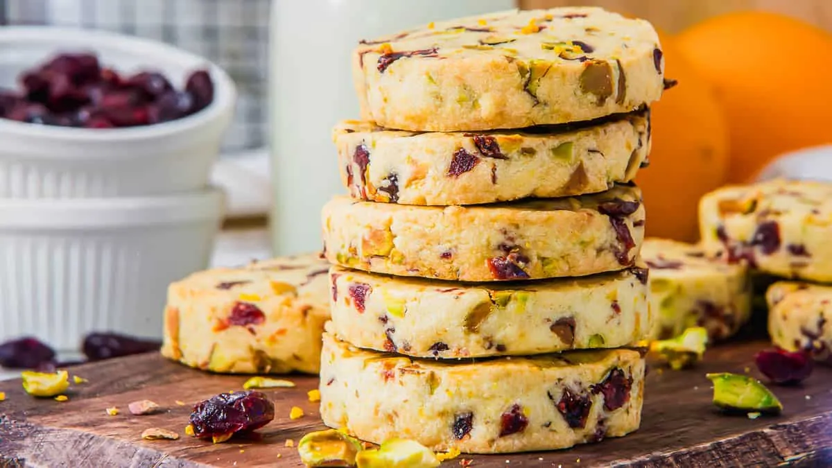 Cranberry Orange Shortbread Cookies