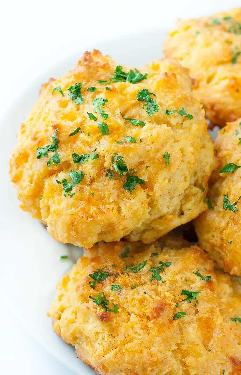 Cheddar Garlic Biscuits with butter