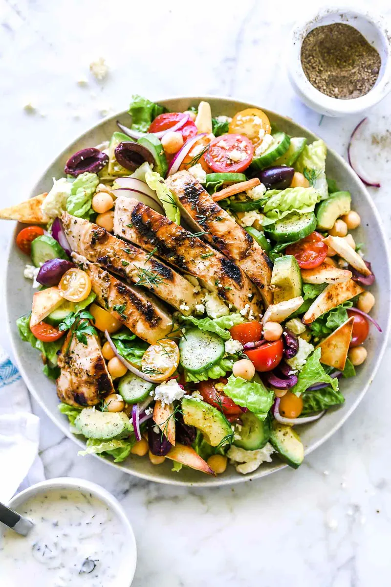 Greek Chicken Gyro Salad