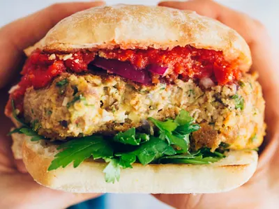 Chickpea Pizza Burgers