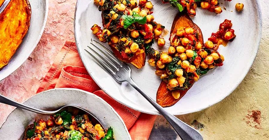 Sweet Potato Chickpea Toasts