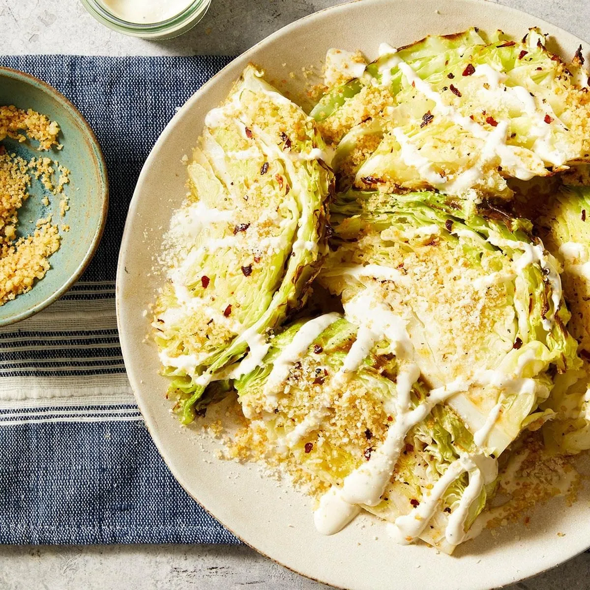 Roasted Cabbage Caesar Salad