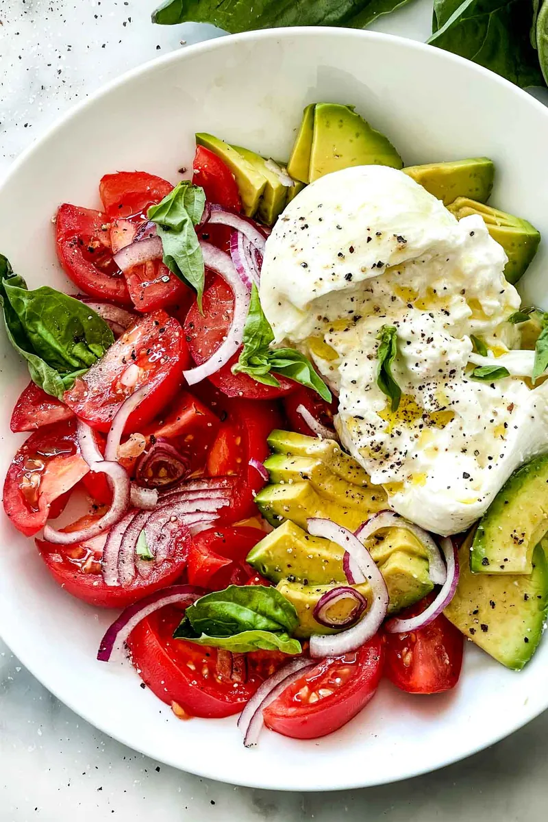 Burrata Tomato Avocado Salad