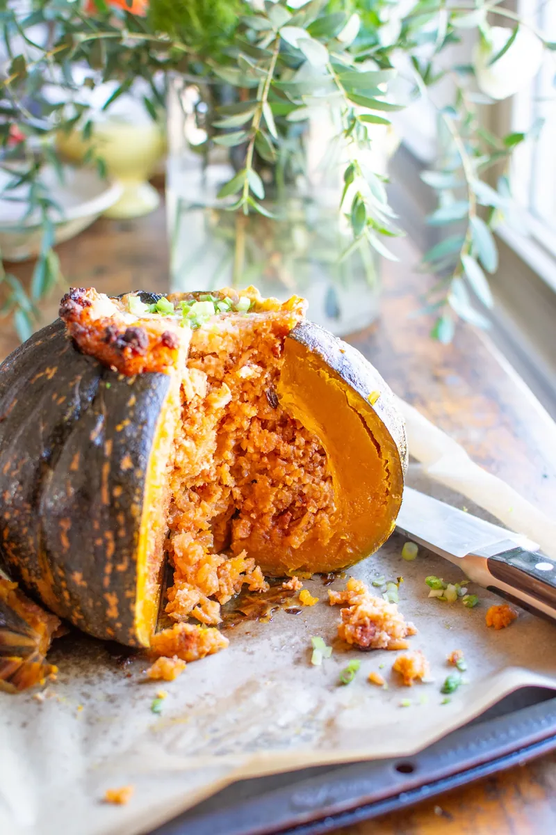 Chorizo Rice Stuffed Pumpkin