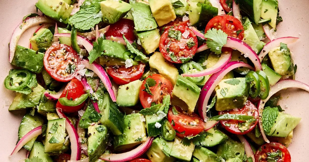 Avocado Tomato Salad with cucumbers