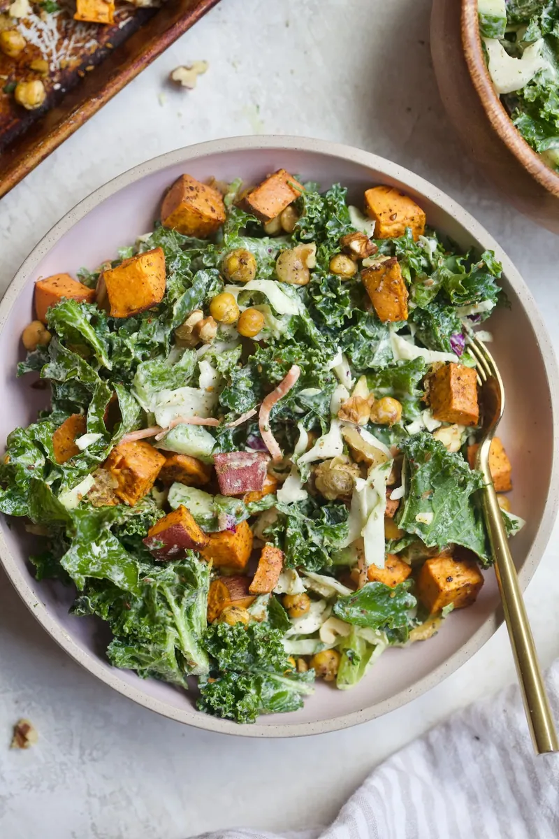 Kale Sweet Potato Chickpea Salad