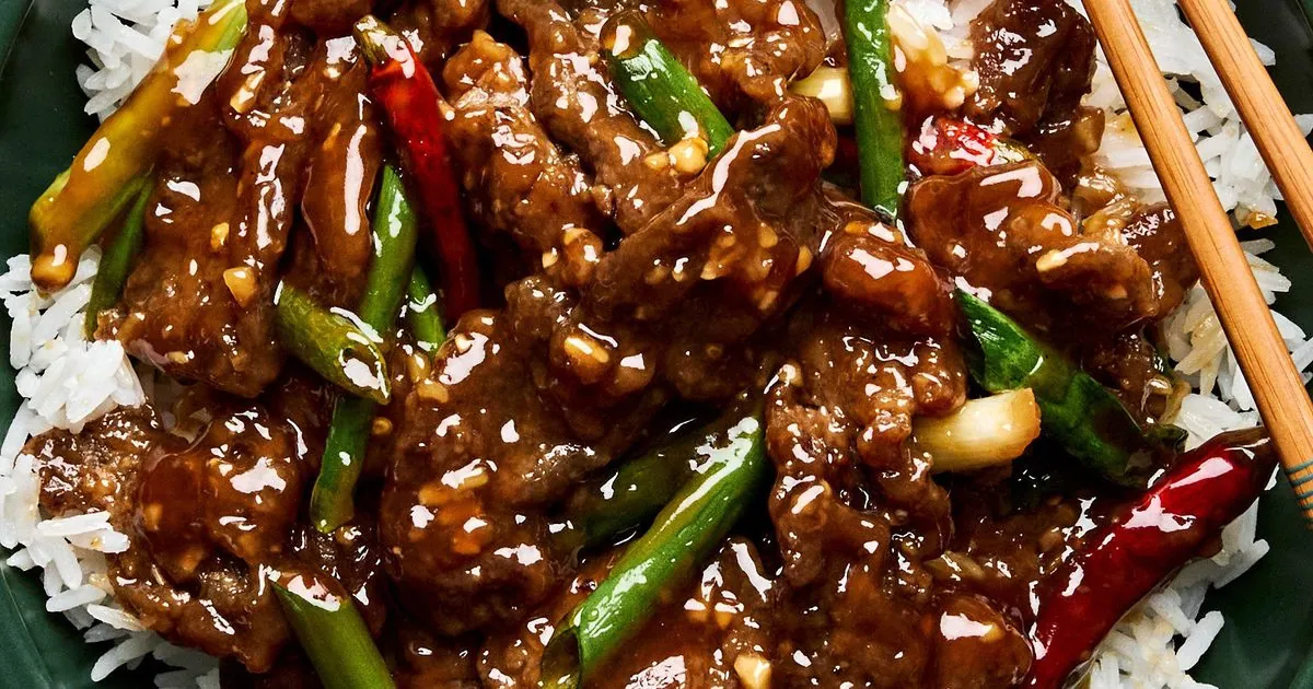 Mongolian Beef with green onions