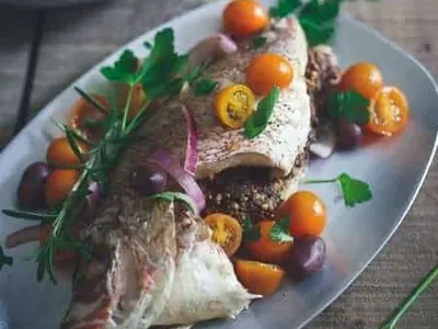 Greek Stuffed Red Snapper
