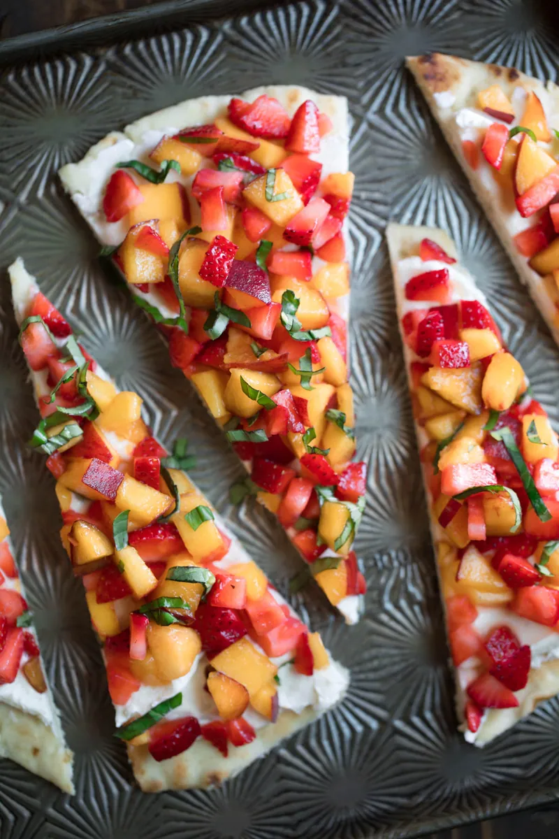 Strawberry Peach Goat Cheese Flatbread
