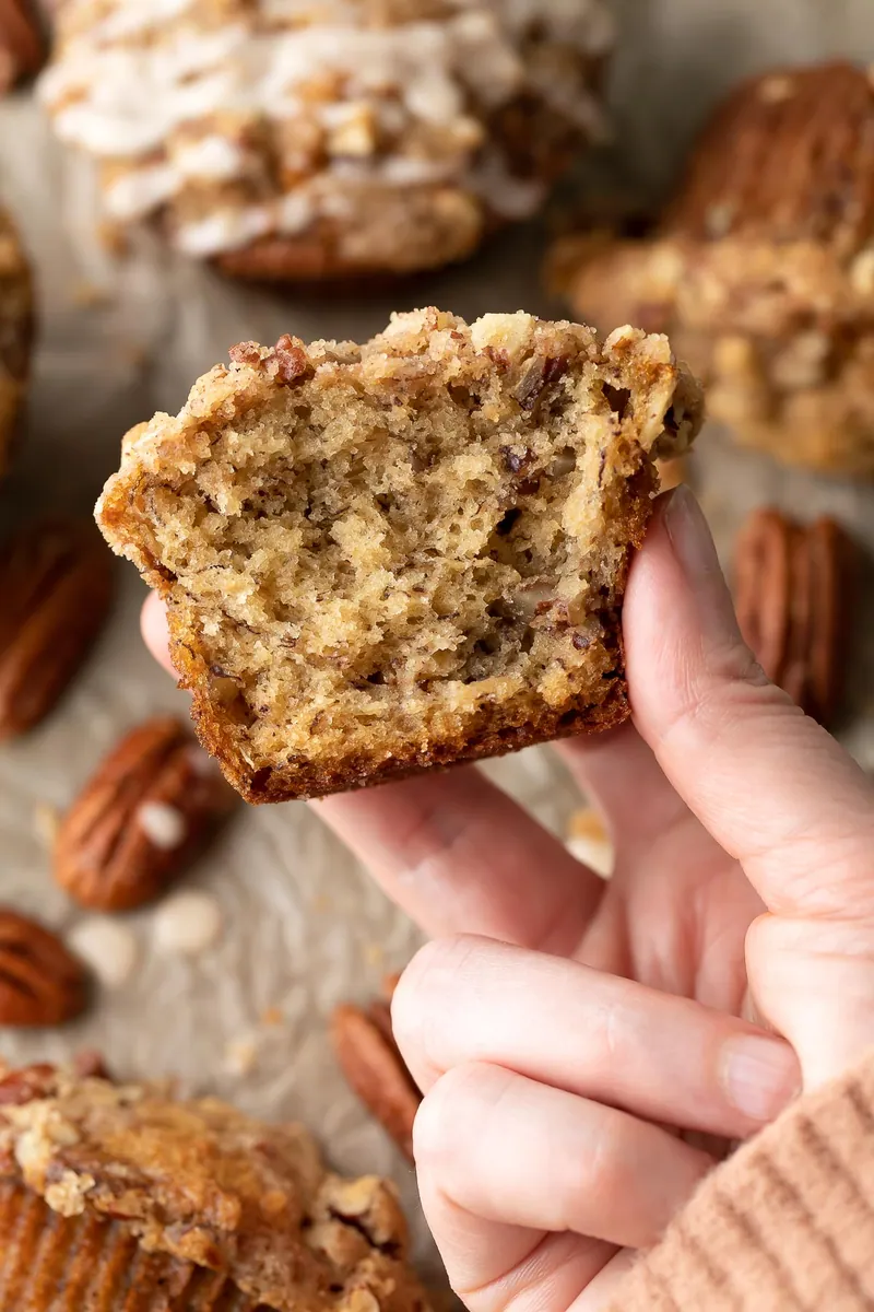 Banana Pecan Streusel Muffins