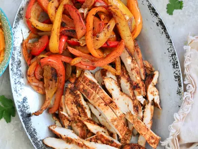 Skillet Chicken Fajitas with bell peppers
