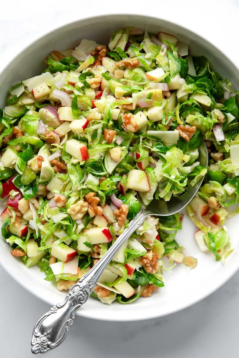 Apple Walnut Brussels Sprout Salad