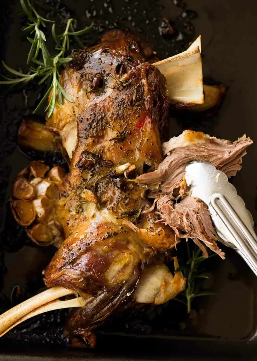 Slow Roasted Rosemary Garlic Lamb