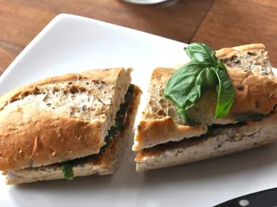 Peanut Butter Basil Sandwich
