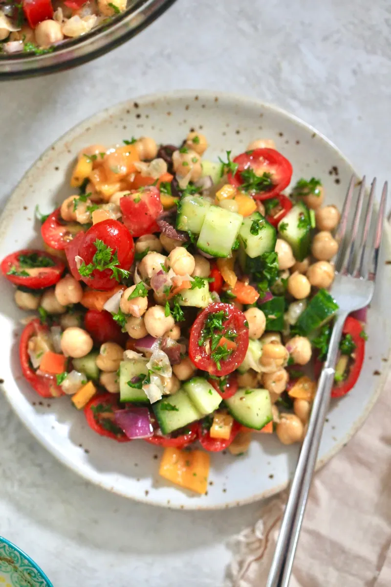 Rainbow Mediterranean Chickpea Salad