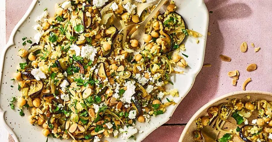 Bulgur Aubergine Pilaf