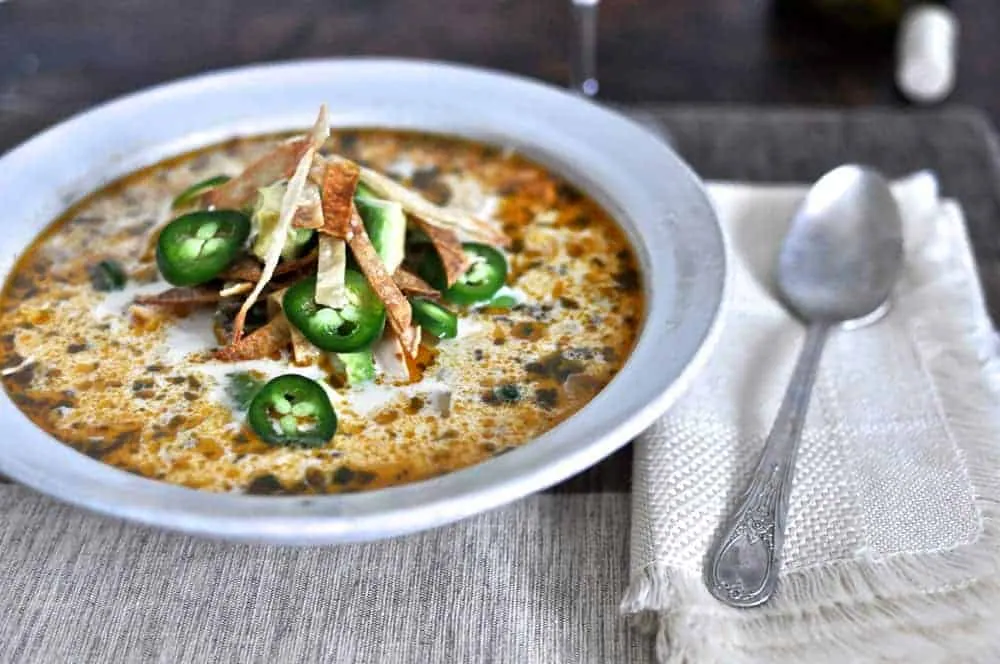 Creamy Chicken Tortilla Soup with heavy cream