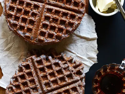 Blue Cornmeal Waffles