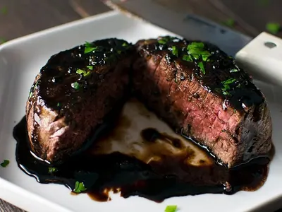 Filet Mignon with Red Wine Sauce