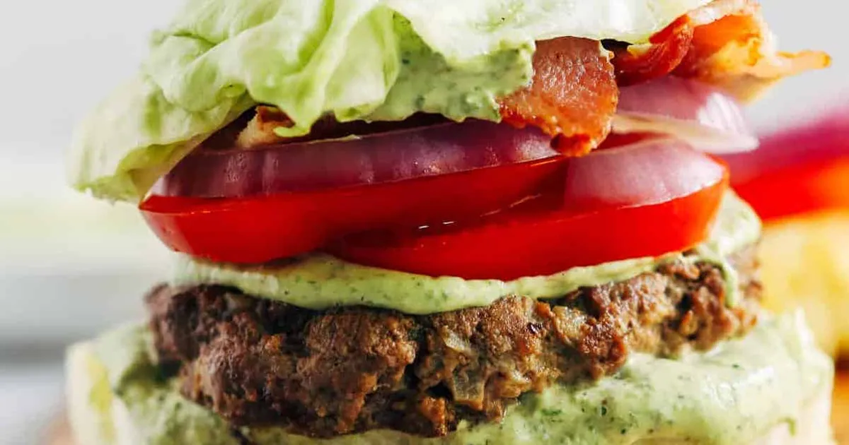 Spinach Sauce Bunless Burgers