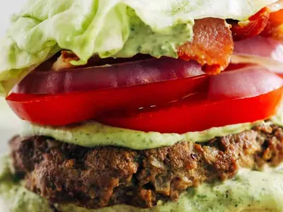 Spinach Sauce Bunless Burgers