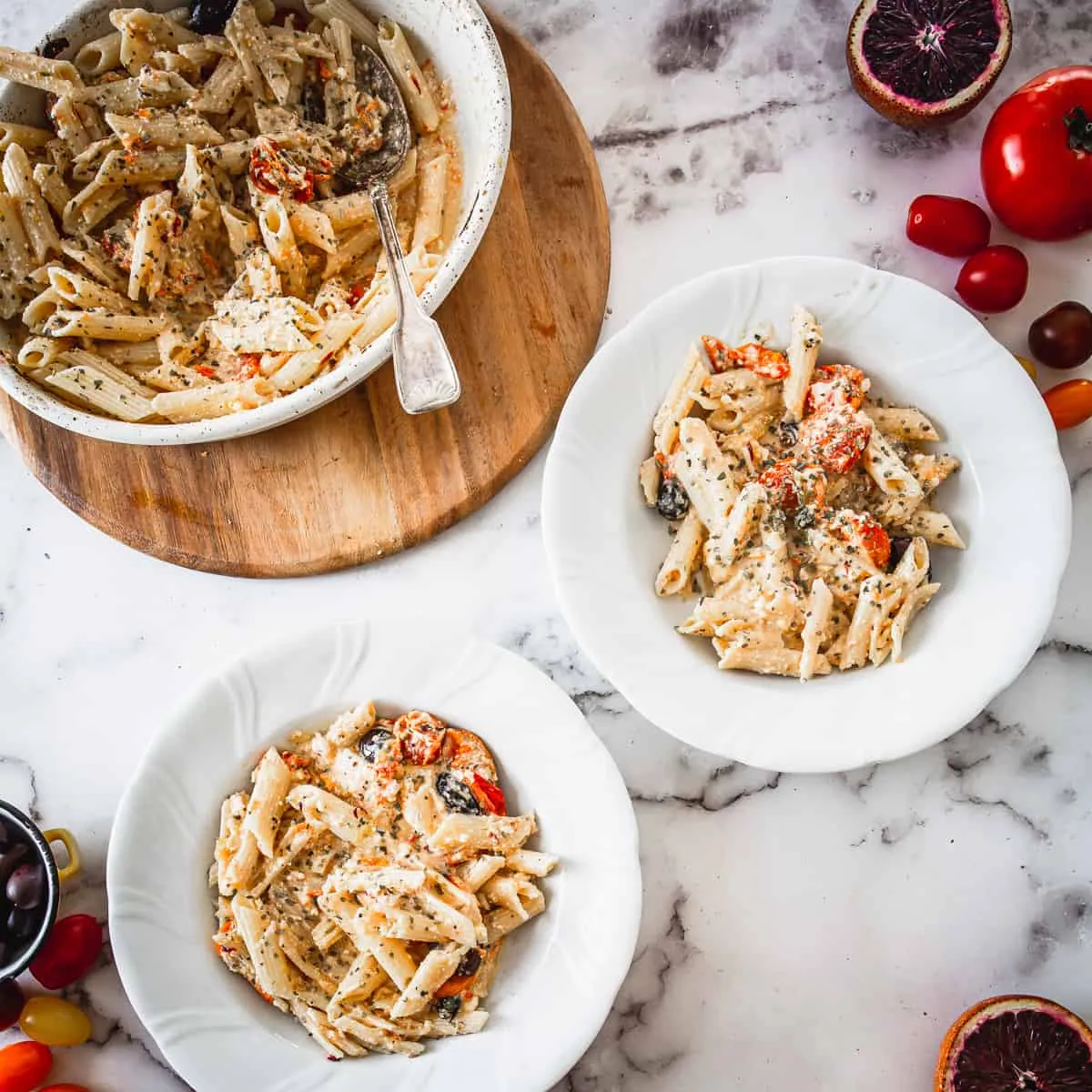 Baked Feta Blood Orange Pasta