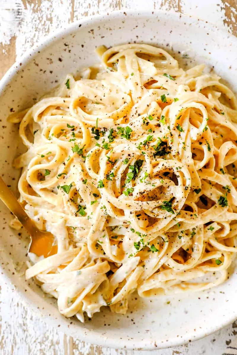 Fettuccine Alfredo with heavy cream