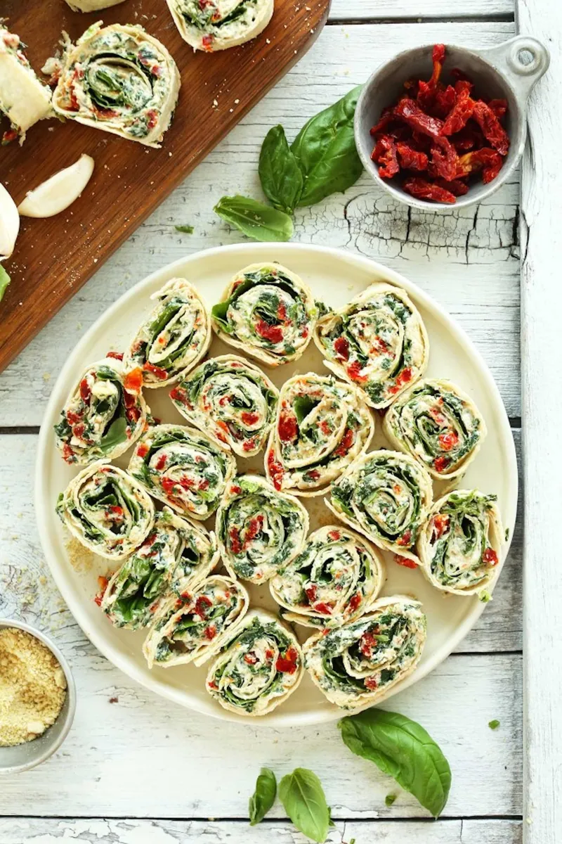 Sun-Dried Tomato Basil Pinwheels