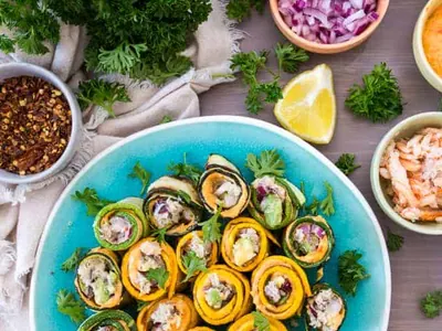 Snow Crab Zucchini Rolls
