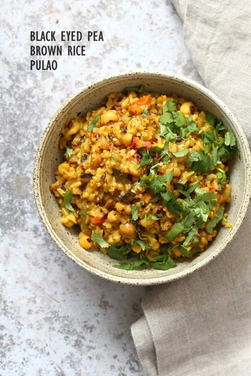 Black-Eyed Pea Brown Rice Pulao