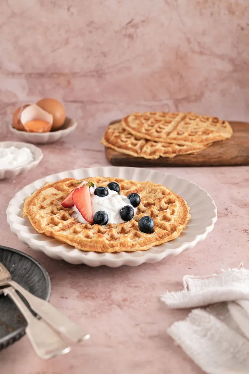 Egg Waffles with eggs