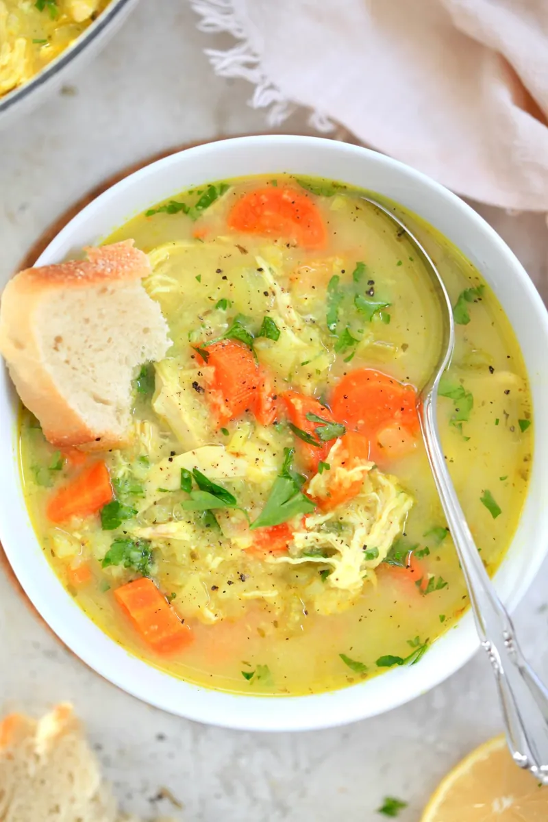 Ginger Turmeric Chicken Rice Soup