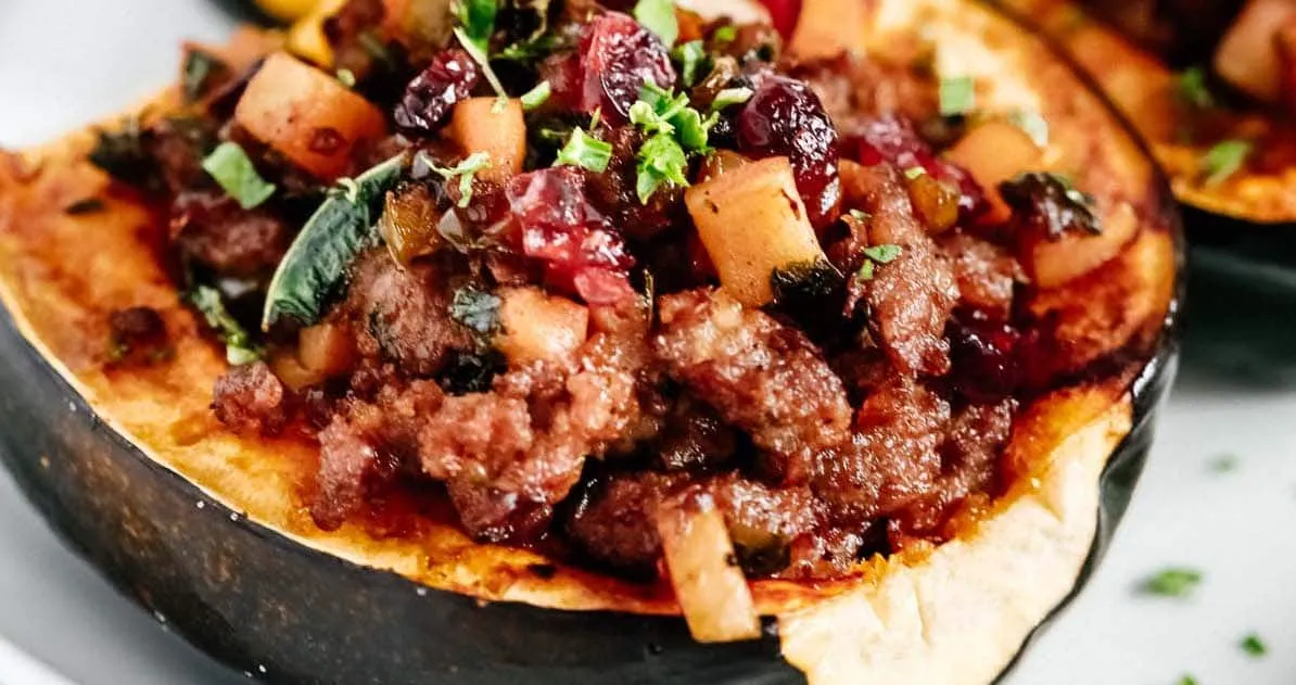 Sausage Stuffed Acorn Squash