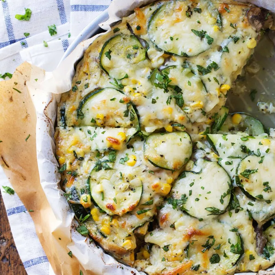 Corn Zucchini Mushroom Pie