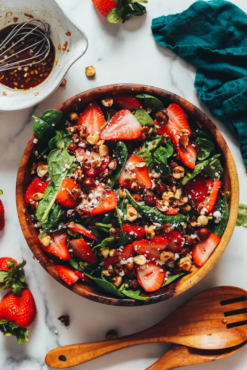 Strawberry Spinach Salad with berries