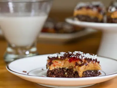 Peanut Butter Jam Nanaimo Bars