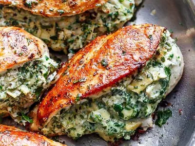 Spinach Artichoke Stuffed Chicken