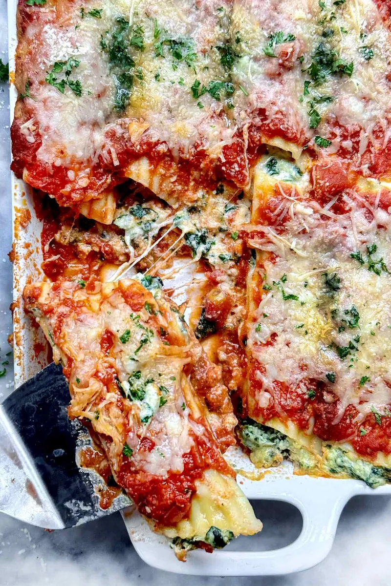 Spinach and Cheese Manicotti