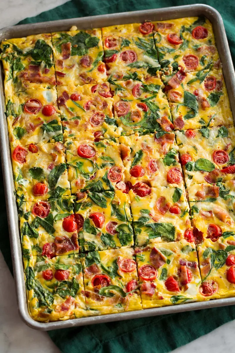 Sheet Pan Eggs with cheddar and shredded cheese