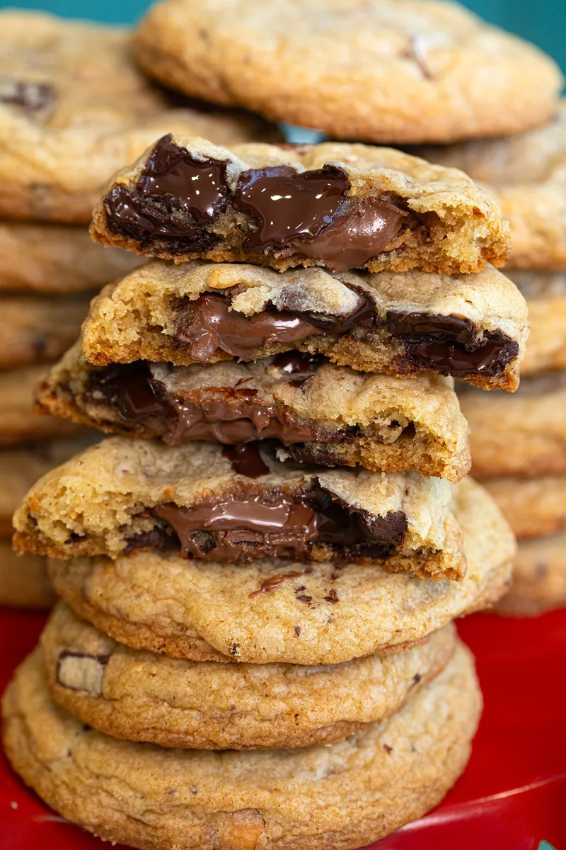 Hazelnut Chocolate Chip Stuffed Cookies