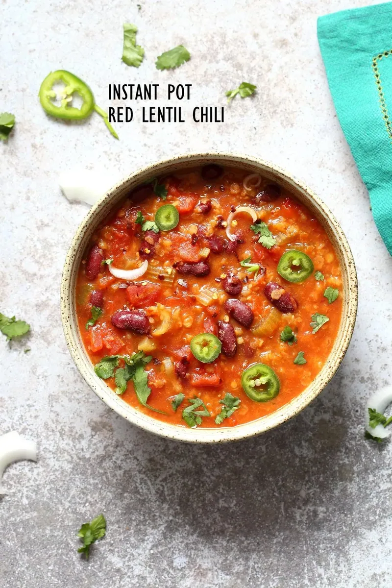 Instant Pot Red Lentil Chili